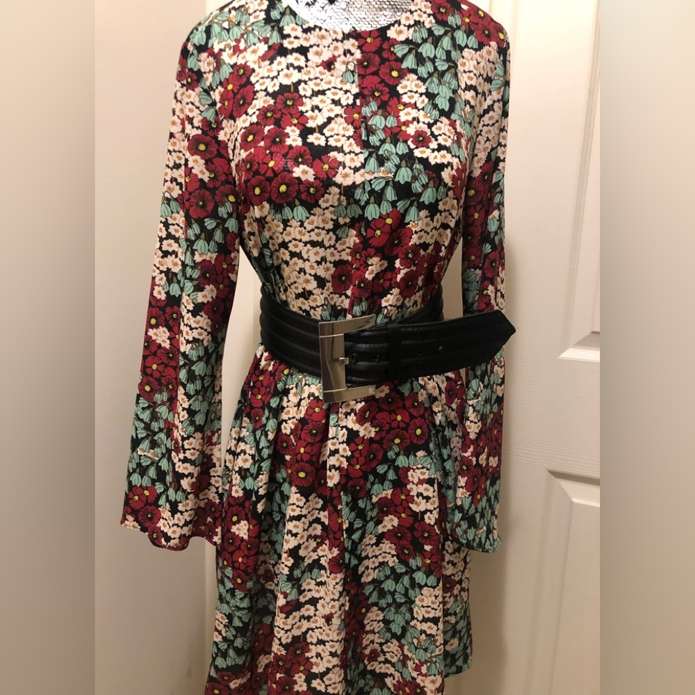 Floral Print Bohemian Inspired Long Sleeve A-Line Dress by Zara (Nwot/new)